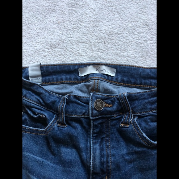 Kan Can Women’s Mid Rise Distressed Skinny Jeans - Picture 5 of 5